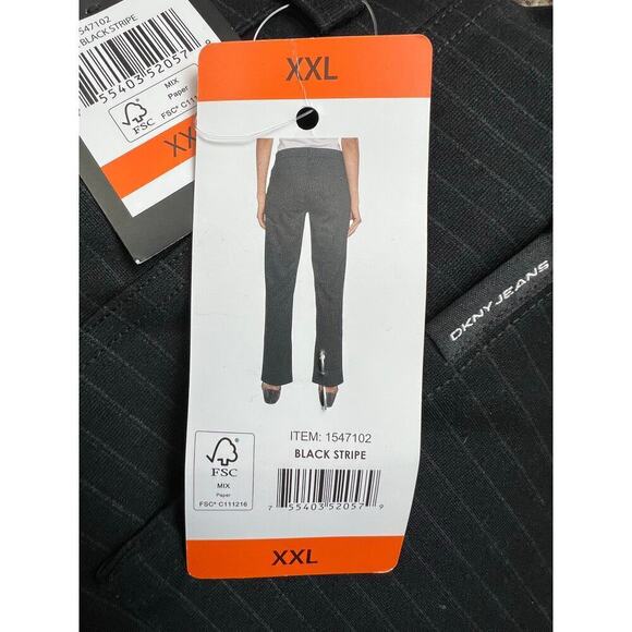 Women's Dress Pants, DKNY, XXL, Black Pinstripe, Stretch, NWT, Pull On - Picture 5 of 11